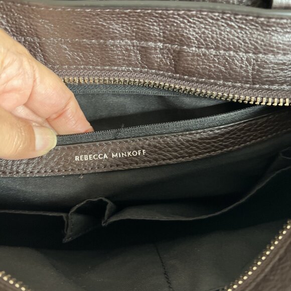 Rebecca Minkoff Brown Leather Handbag With Dual Handle & Shoulder Strap - Picture 9 of 14